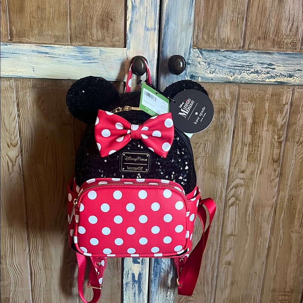 Kate Spade Black and Red Polka Dot Mouse Ears Bag
